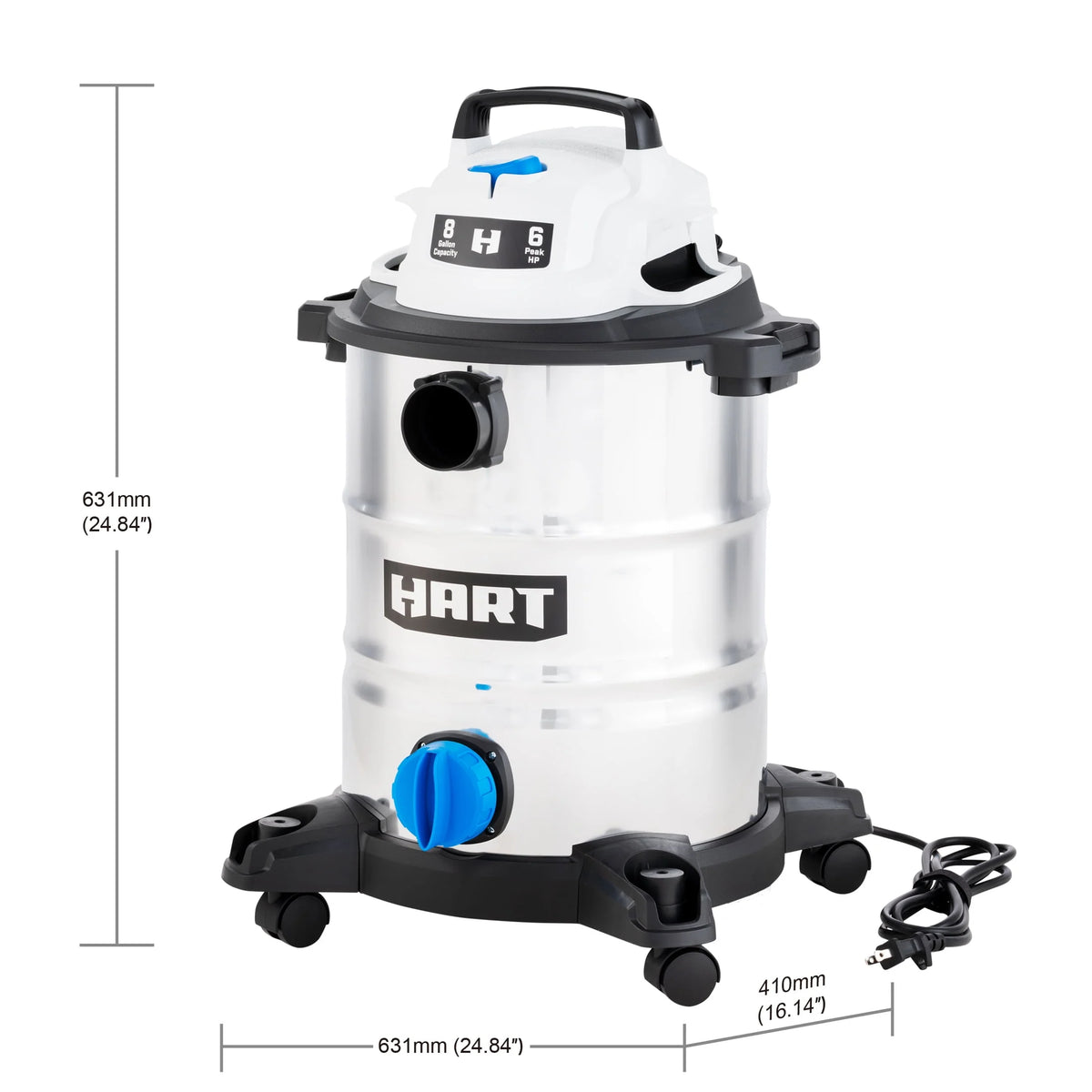 8 Gallon 6 Peak HP Stainless Steel Wet/Dry Vacuum B331