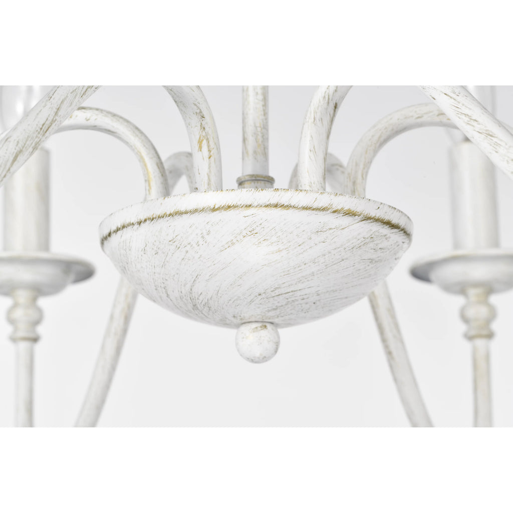 6-Light White Candle Chandelier E53097
