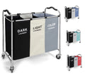 240L 3 Section Laundry Sorter with Wheels F793944