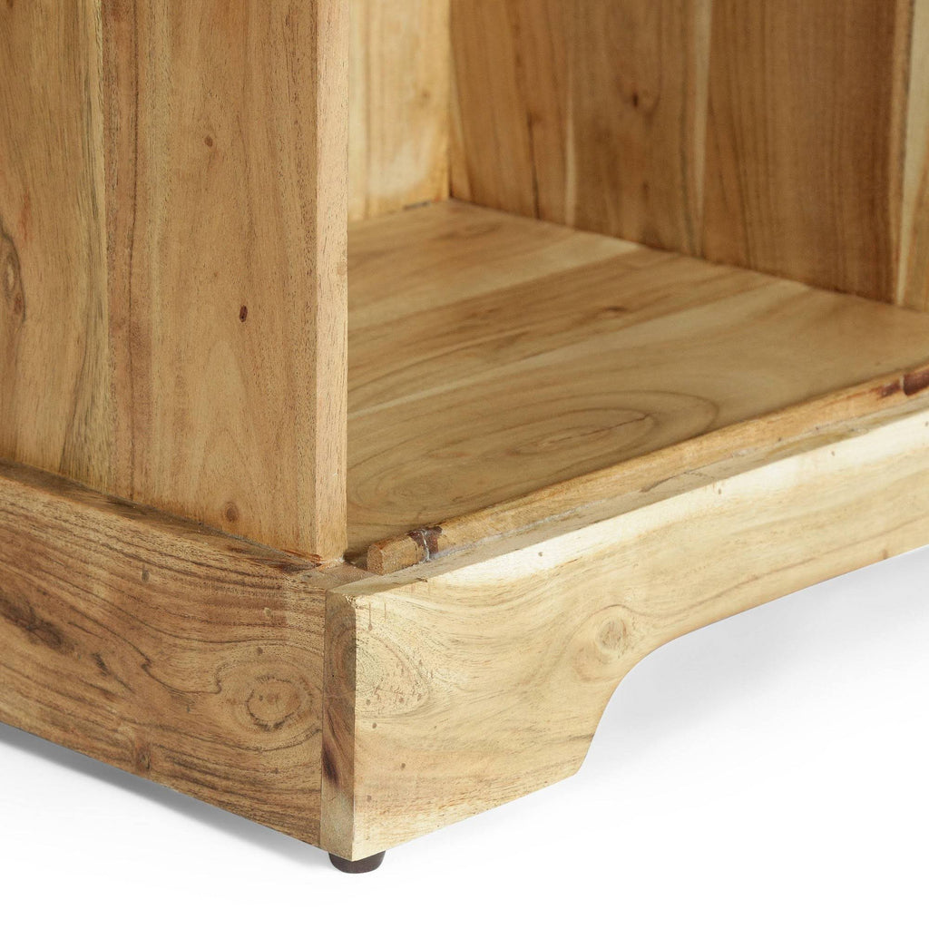 Acacia Wood Live Edge Cabinet with Sliding Door P3093