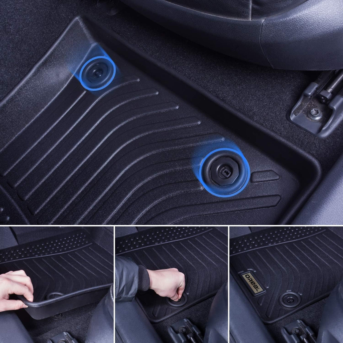 Black Floor Mats Liners Carpet Custom Fit H915684