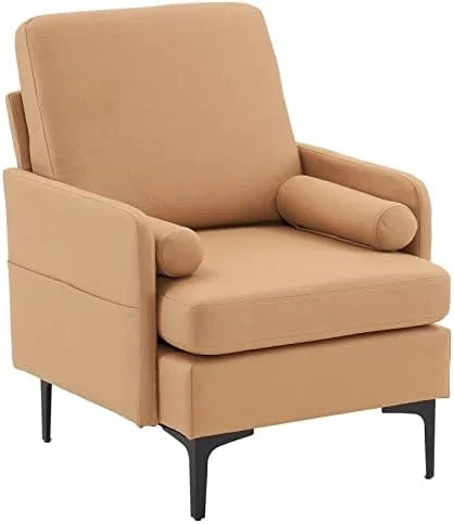 Rustic Accent Chairs Set of 2 Upholstered Armchairs X43046