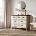 7 Drawer Rustic Oak Wood Dresser S8416