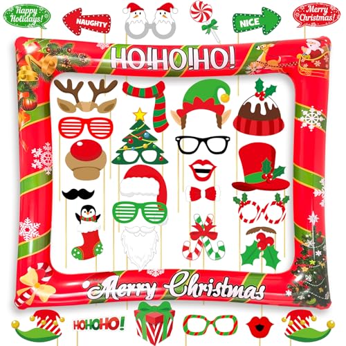 Christmas Photo Booth Props Inflatable Frame 32Pcs M1341