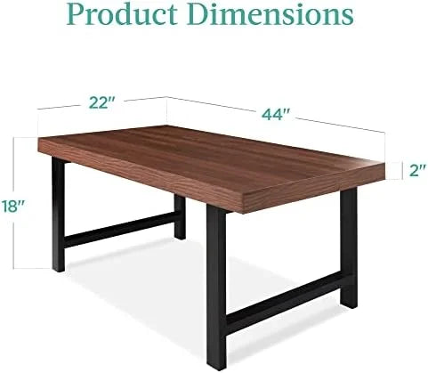 44in Rectangular Coffee Table with 2in Metal Legs A7532