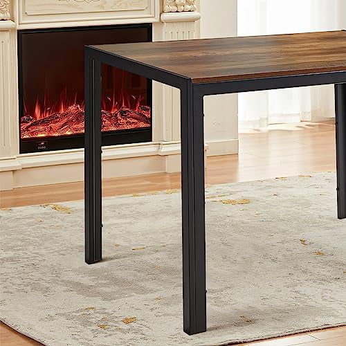 White MDF Top Wood Legs Dining Table K1719