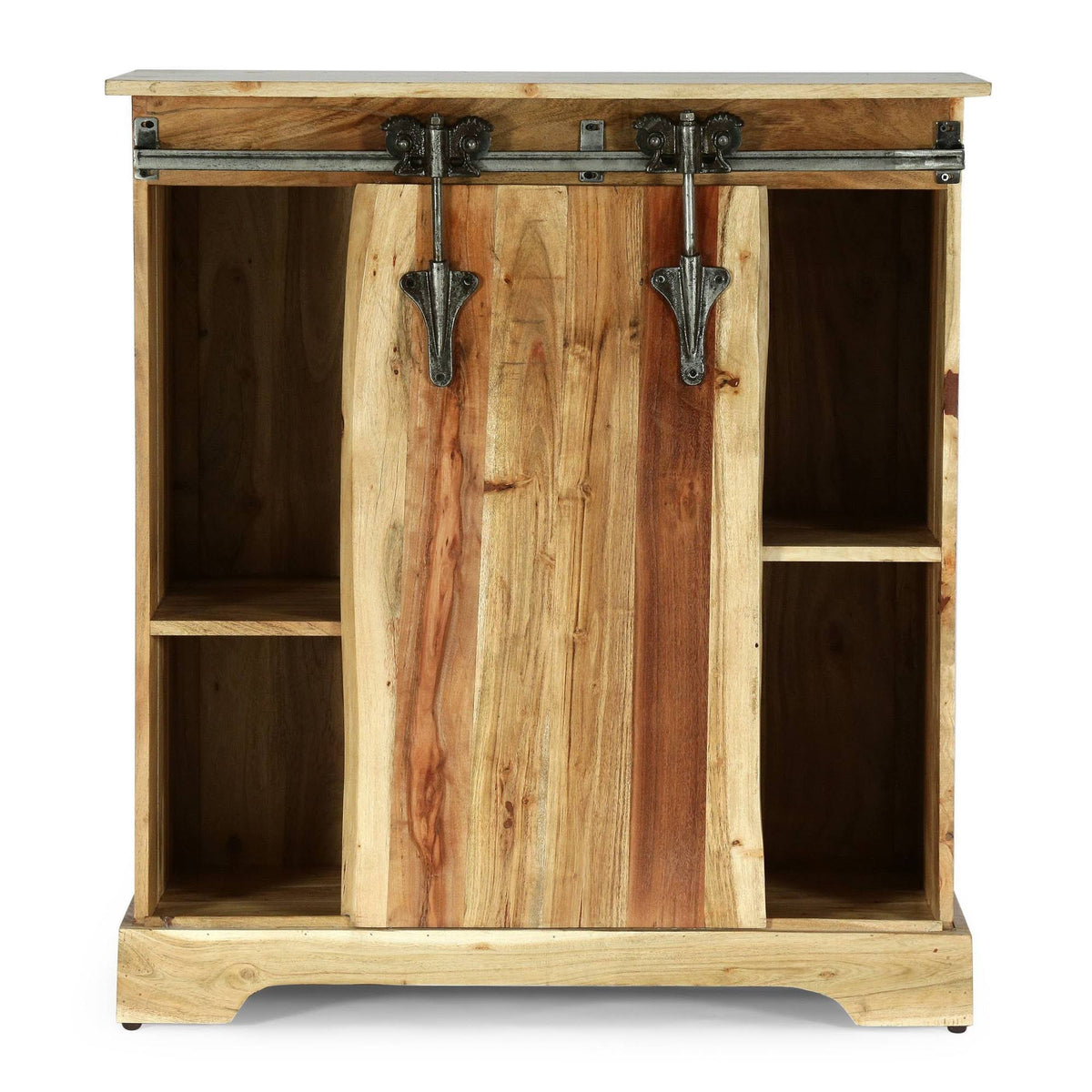 Acacia Wood Live Edge Cabinet with Sliding Door P3093
