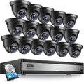 16 Channel 1080p Security Camera System with 2TB Hard Drive and 16 Dome Cameras T3689