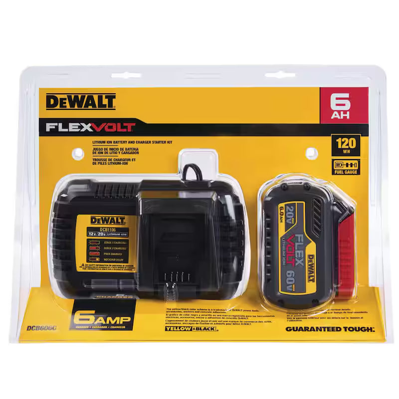 20V/60V MAX Lithium-Ion 6.0Ah Battery Pack with Charger V529