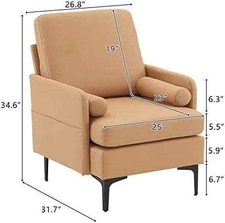 Rustic Accent Chairs Set of 2 Upholstered Armchairs X43046