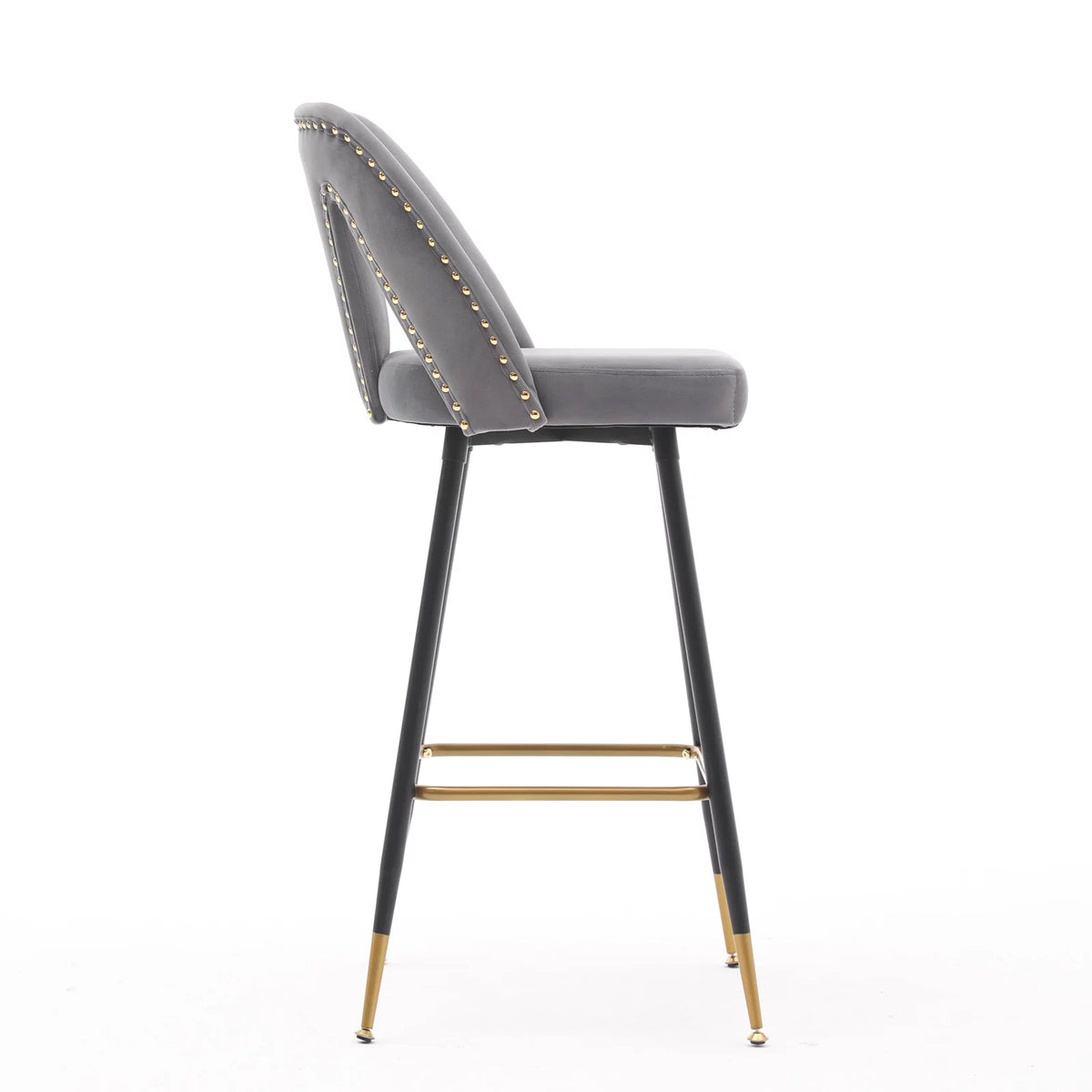 Velvet Upholstered Bar Stools with Back 30 inch Seat Height Set of 4 U190242