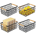 Metal Food Storage Basket 4 Pack Matte Black W729