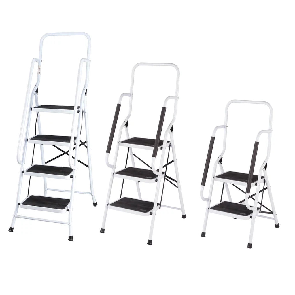 Folding 4-Step Steel Ladder with Anti-Slip Treads P5014