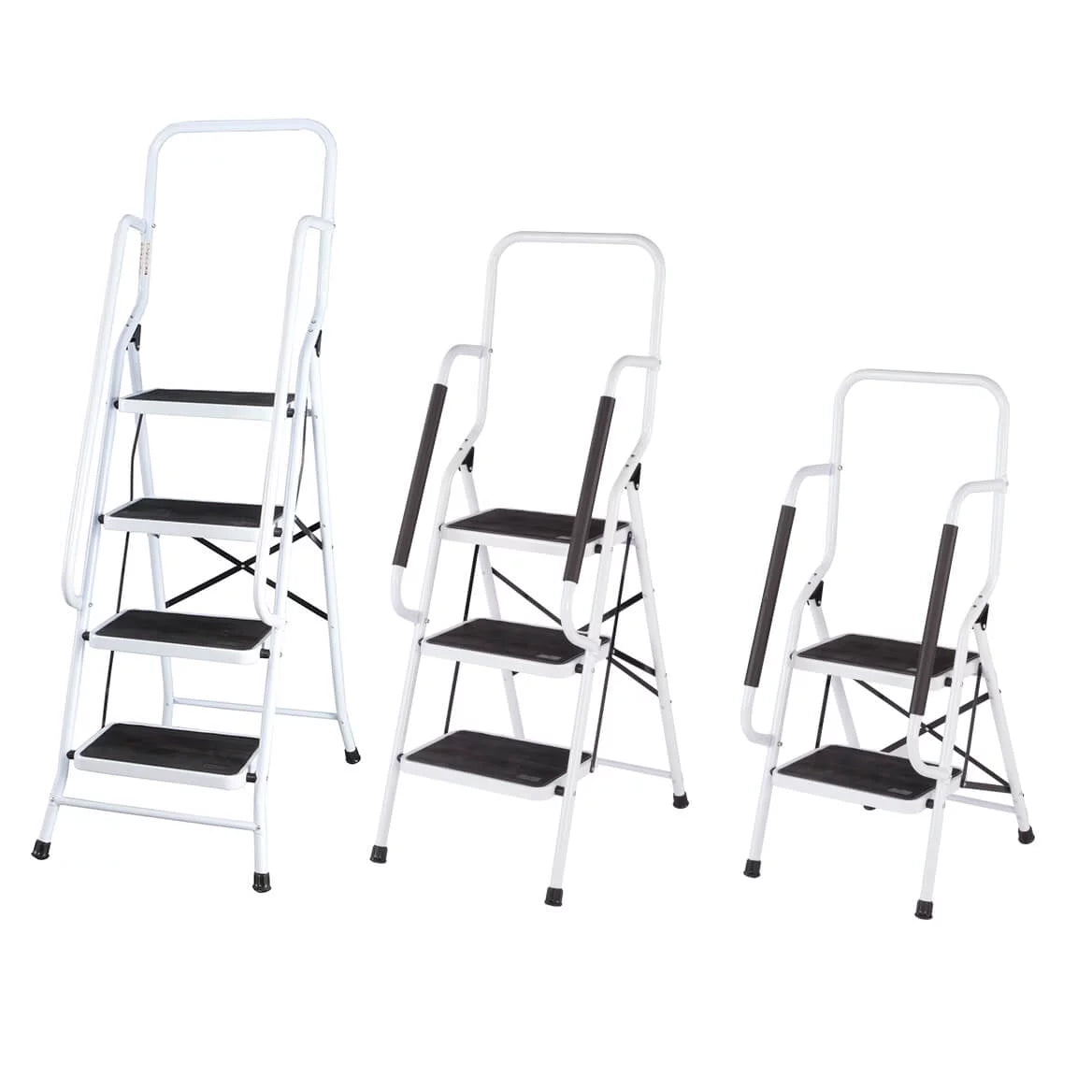 Folding 4-Step Steel Ladder with Anti-Slip Treads P5014