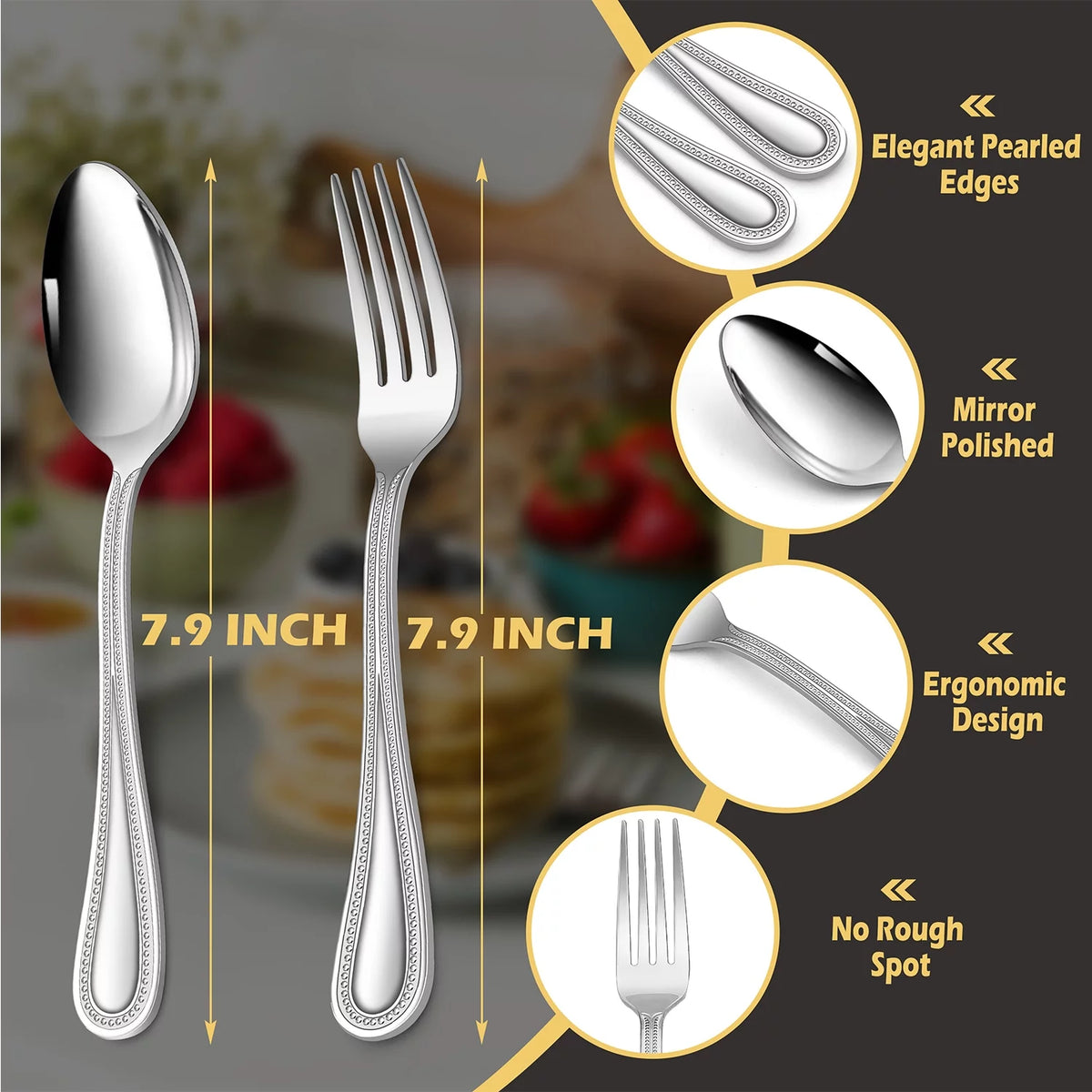 24-Piece Stainless Steel Fork and Spoon Set R99551