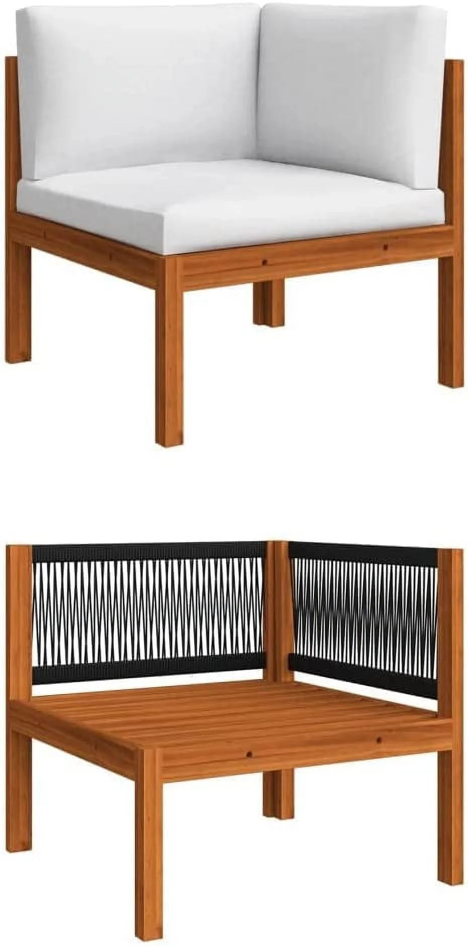12 Piece Cream Solid Acacia Wood Patio Lounge Set X79807