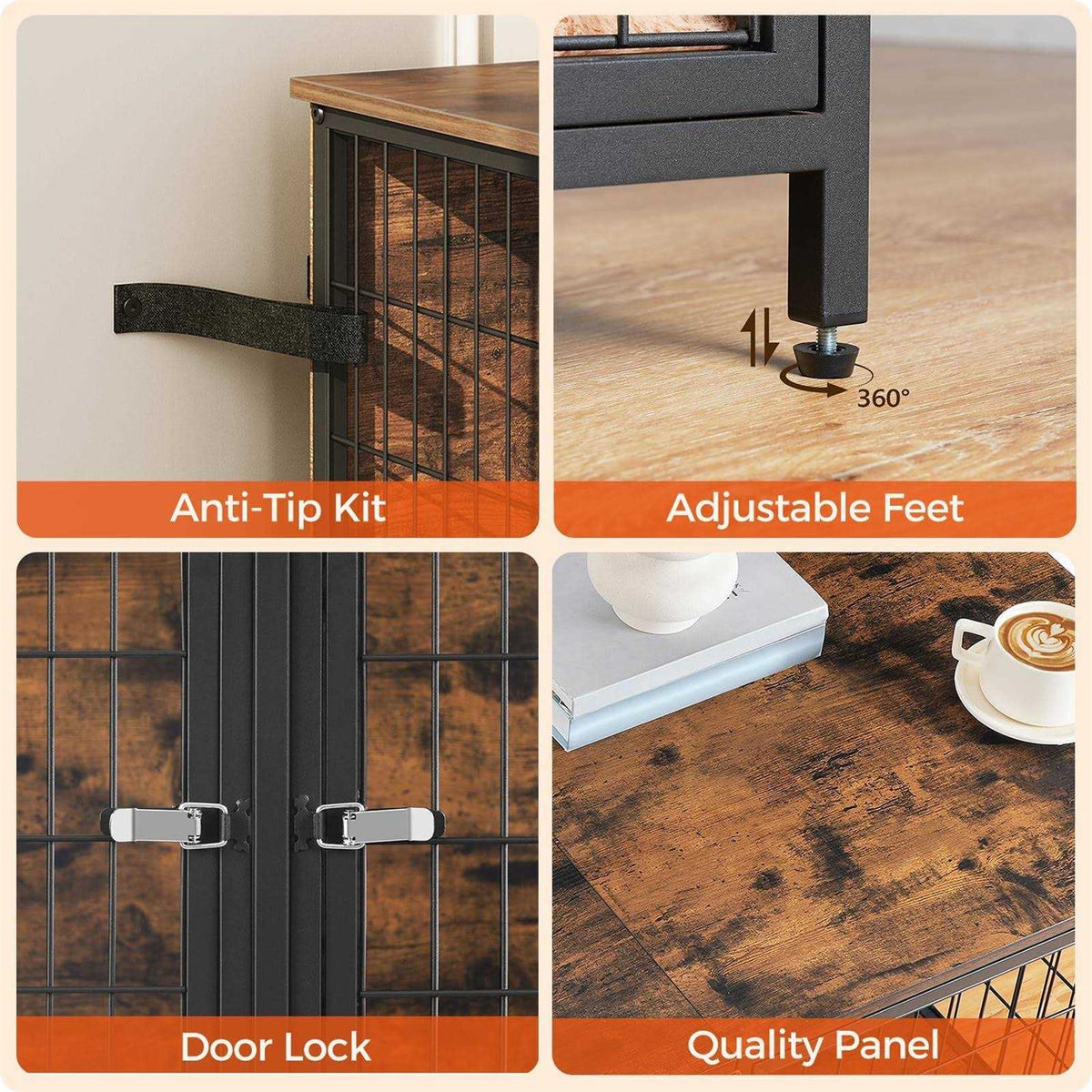 Dog Crate Furniture with Removable Divider C308