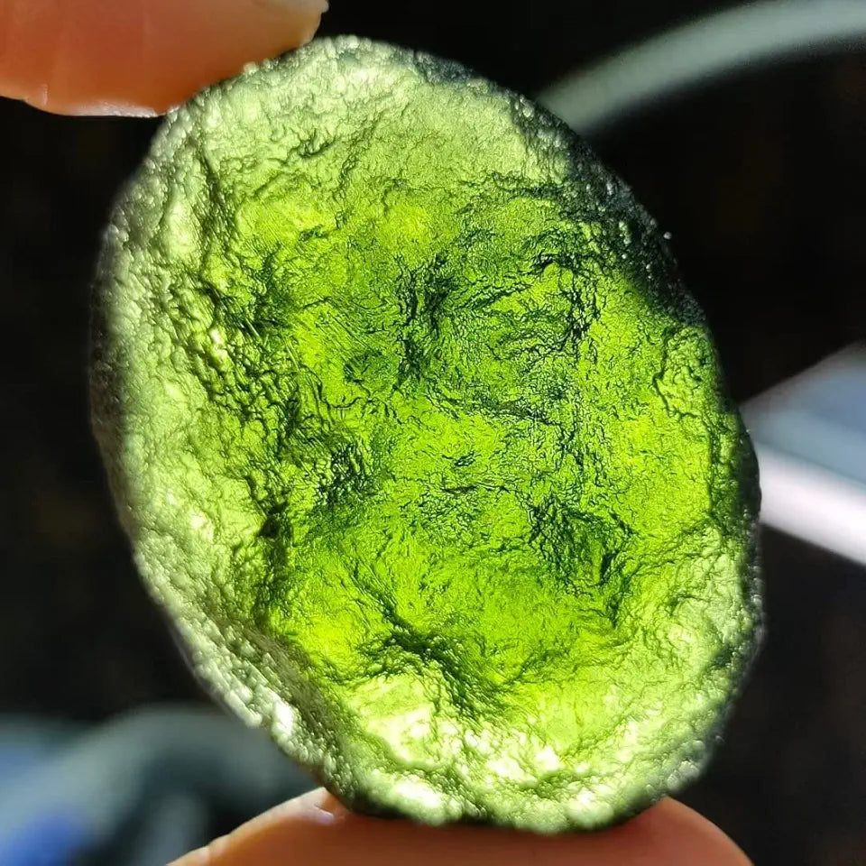 Green Moldavite Meteorite Impact Glass Rough Stone 1pcs I335