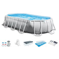20ft x 10 ft x 48 Prism Frame Oval Swimming Pool Set with Canopy H1324