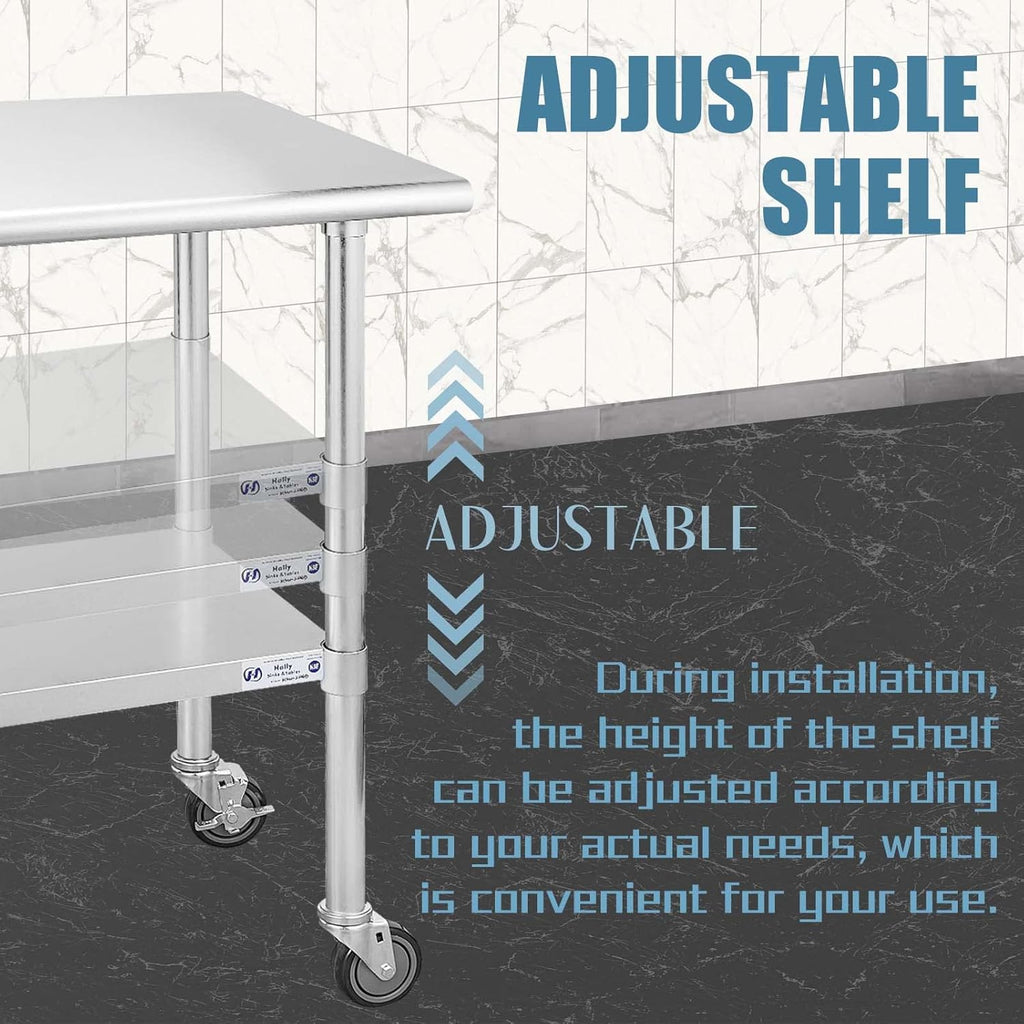 Stainless Steel Table 24 x 30 Inches with Caster Wheels E7872