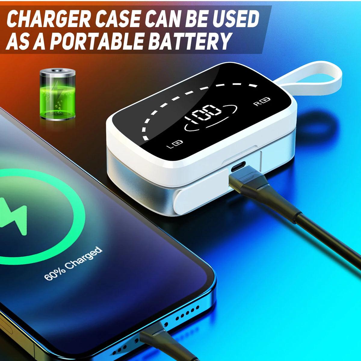 Wireless Earbuds Bluetooth Sport Headphones Charging Case O691229