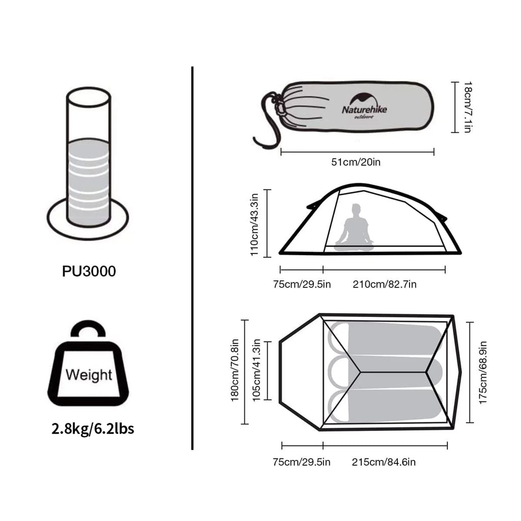 Backpacking Tent Lightweight Waterproof C44486