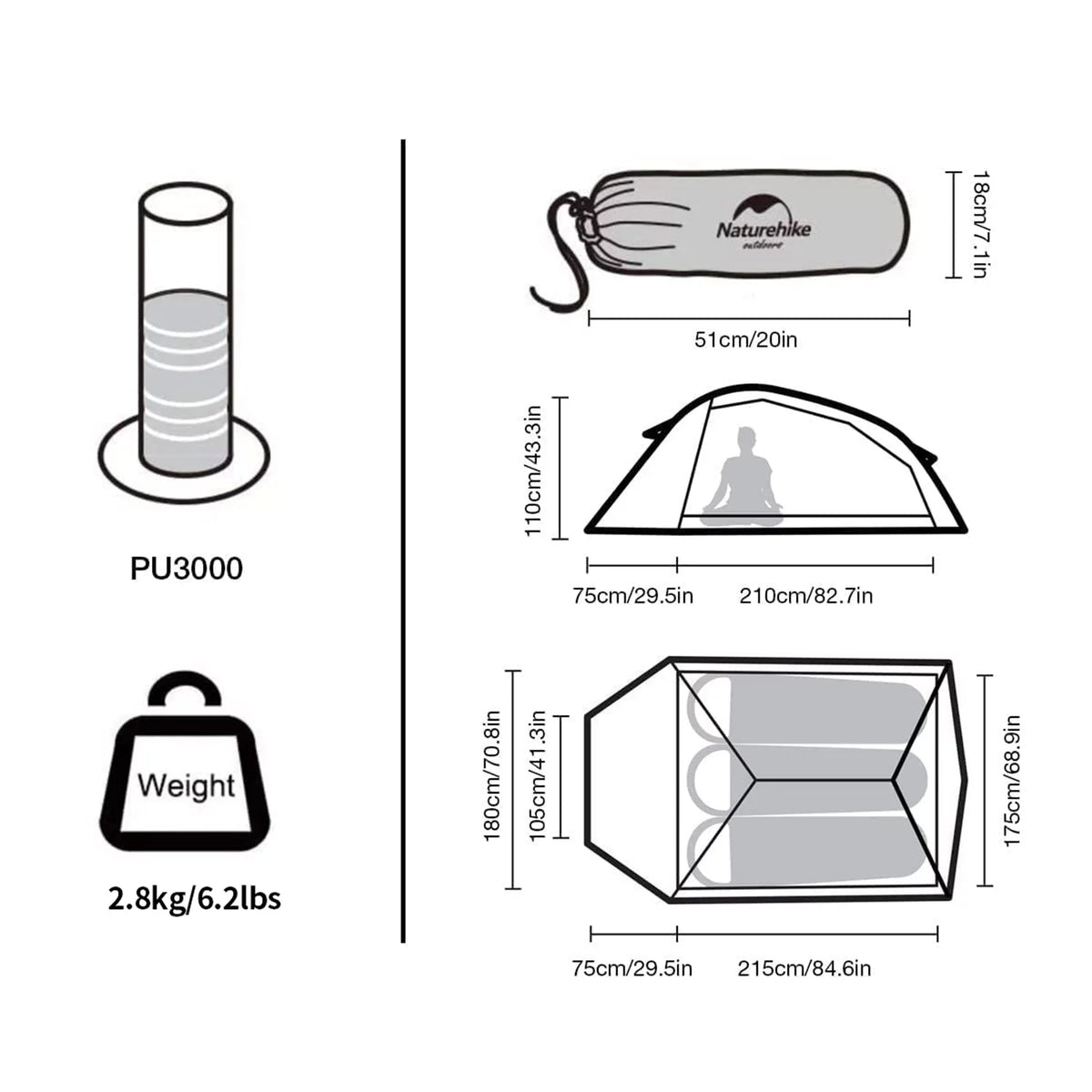 Backpacking Tent Lightweight Waterproof C44486