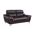 Brown Leather Loveseat H617