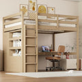 Full Size Wood Loft Bed with Desk and Wardrobe S89056