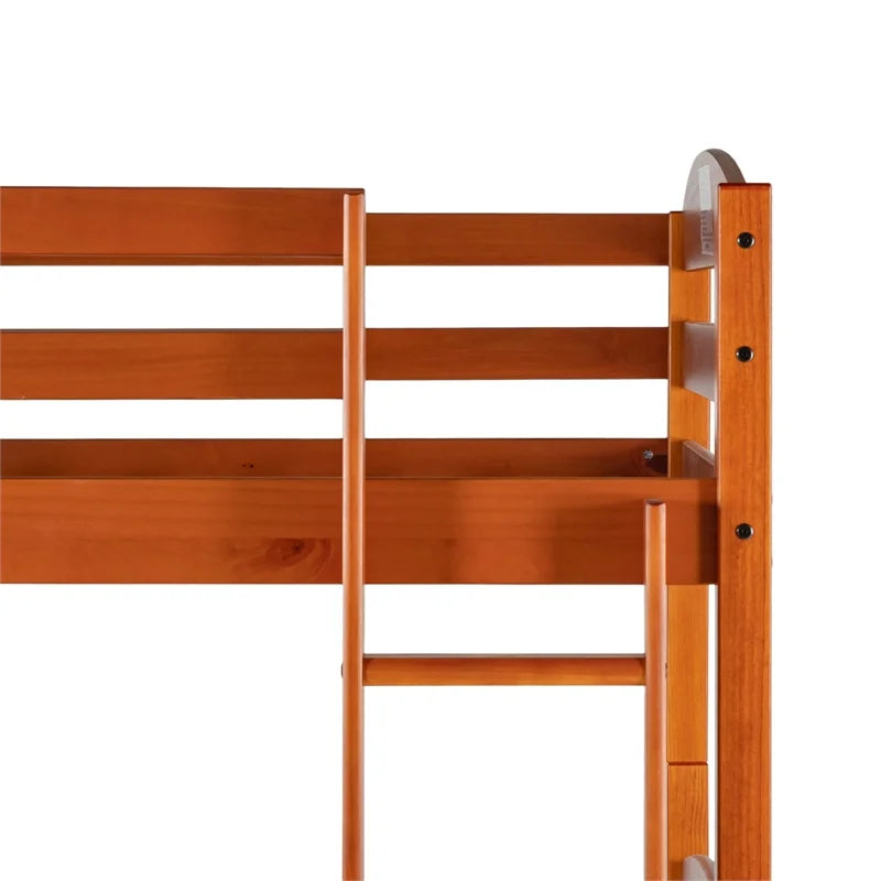 Twin-over-Twin Solid Wood Bunk Bed Frame X2269