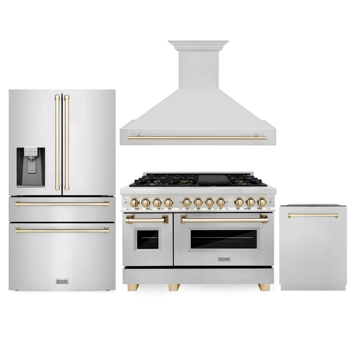 48 Dual Fuel Range, Range Hood, Dishwasher, Refrigerator with Water & Ice Dispenser W10231