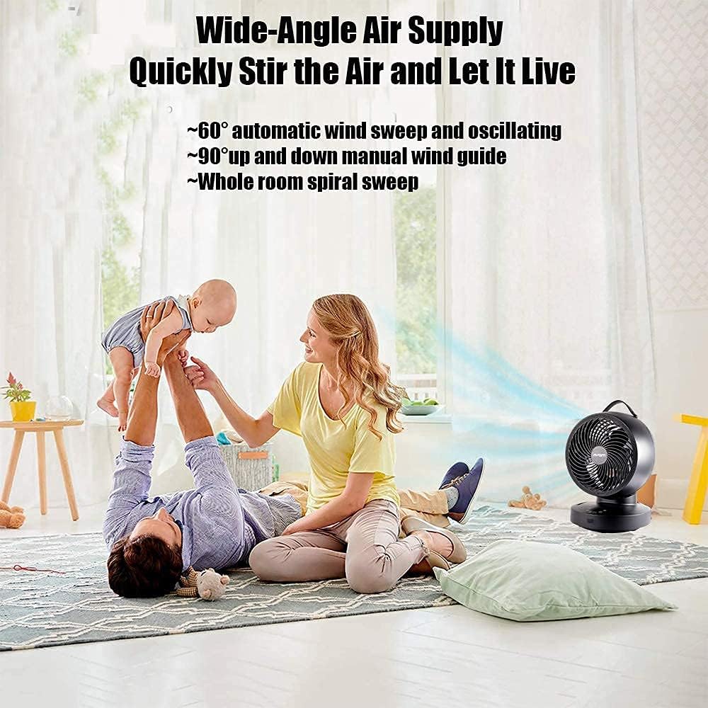 Air Circulator Fan, 8 Blade, 6 Speeds 4 Wind Modes, Oscillating, Pack of 2 I94319