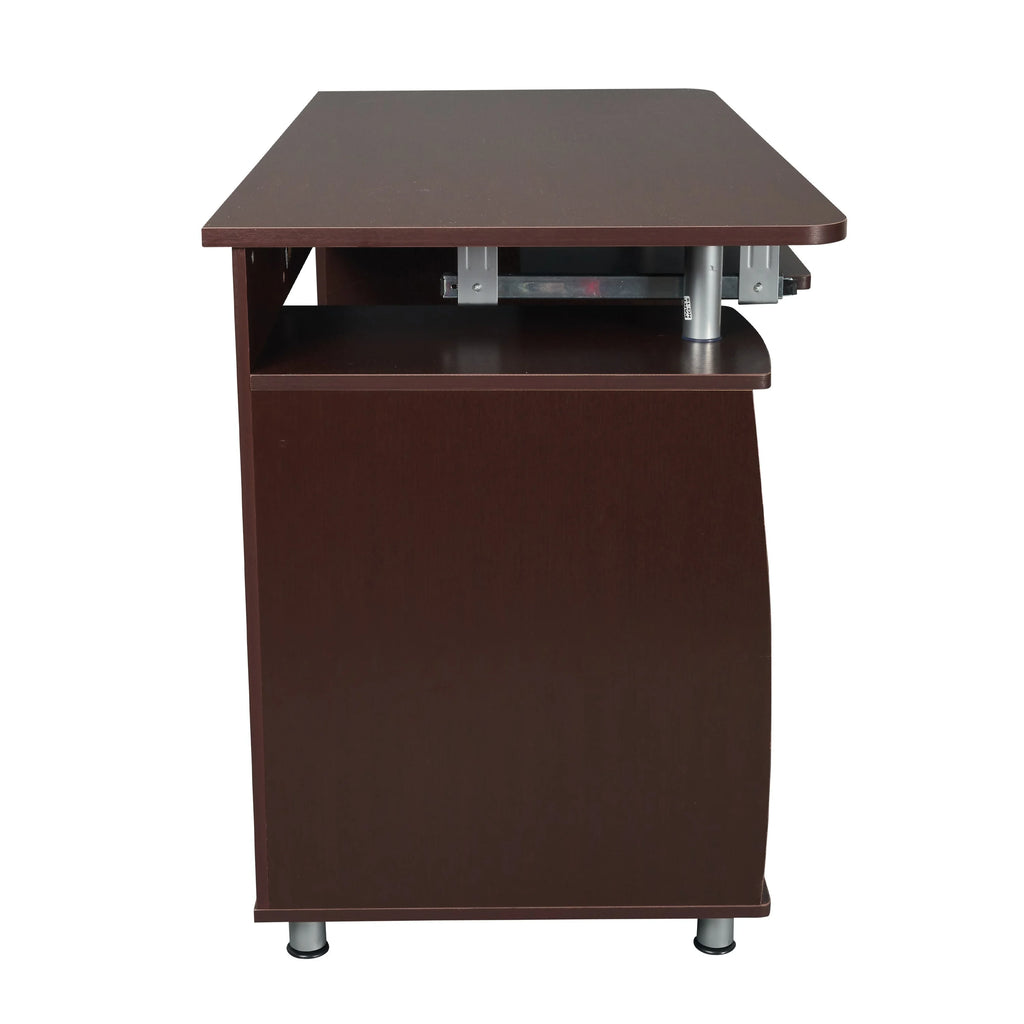 Chocolate Computer Workstation with Cabinet and Drawers C906