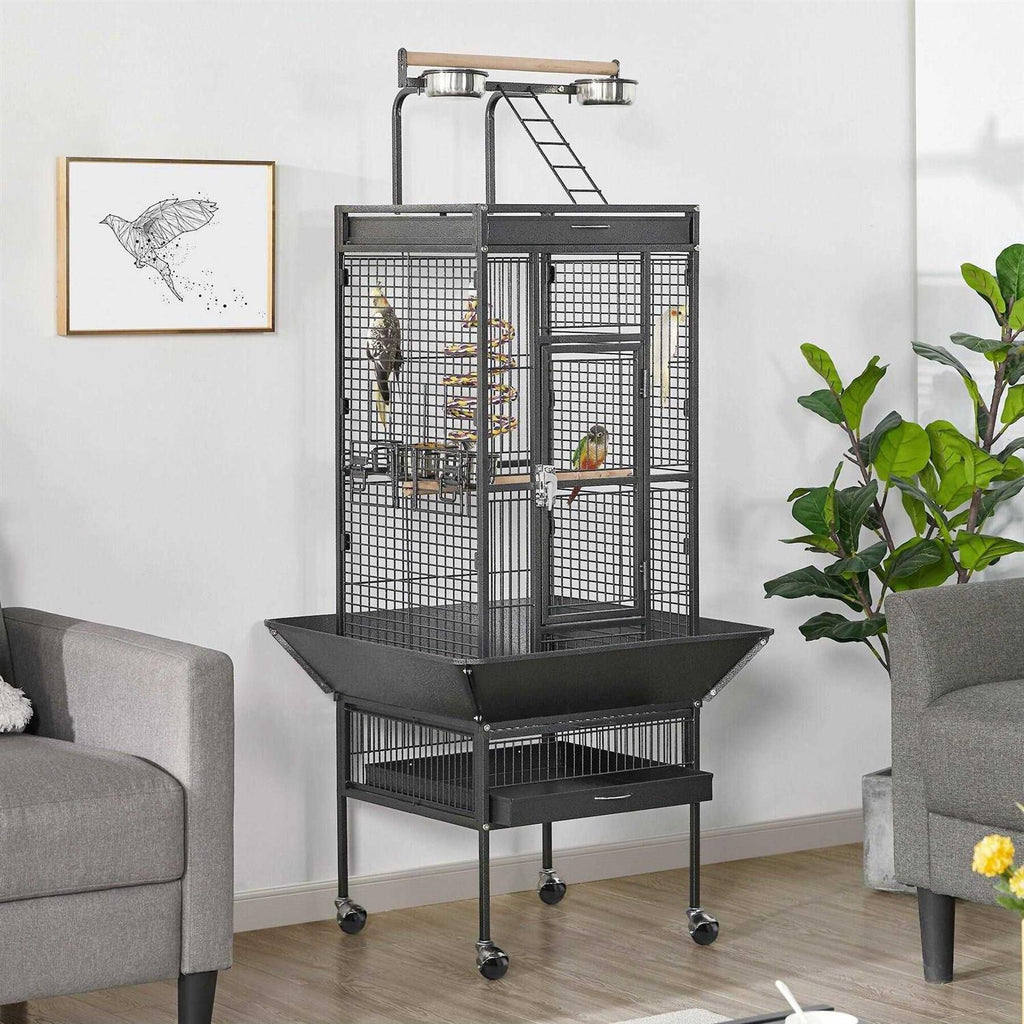 61-in Rolling Parrot Cage & Playtop C1804
