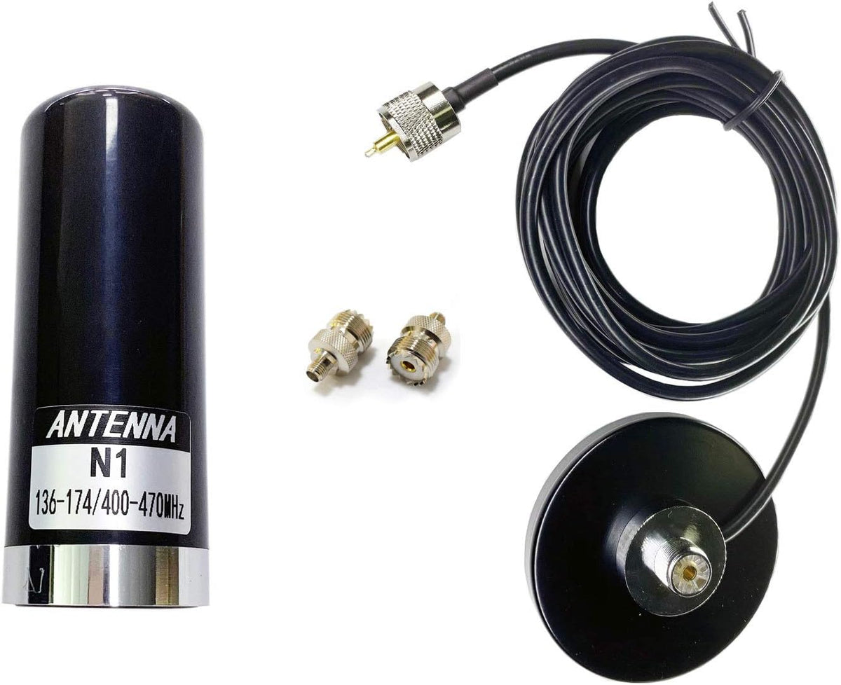 Dual Band VHF UHF Mobile Radio Antenna with Magnetic Base J24644