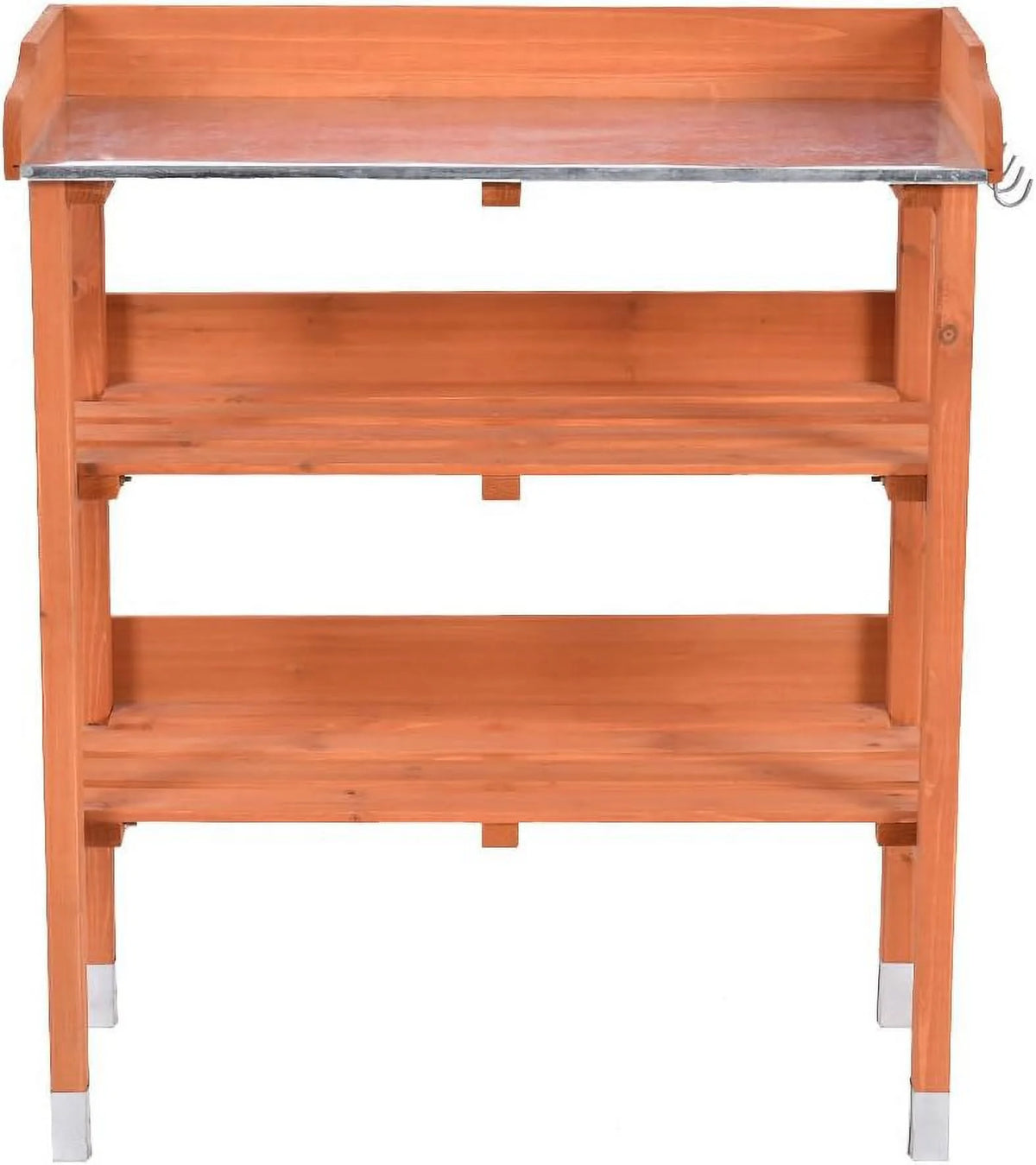 Wooden Potting Bench Work Station Table with Storage Shelf G587359