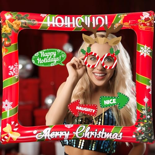 Christmas Photo Booth Props Inflatable Frame 32Pcs M1341