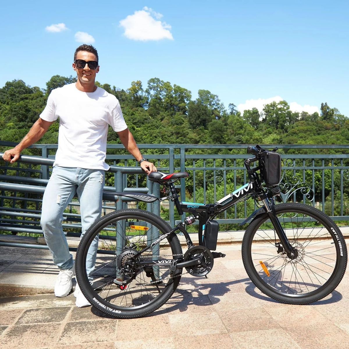 26'' Folding Electric Mountain Bike 500W 21 Speed 48V Removable Battery M769