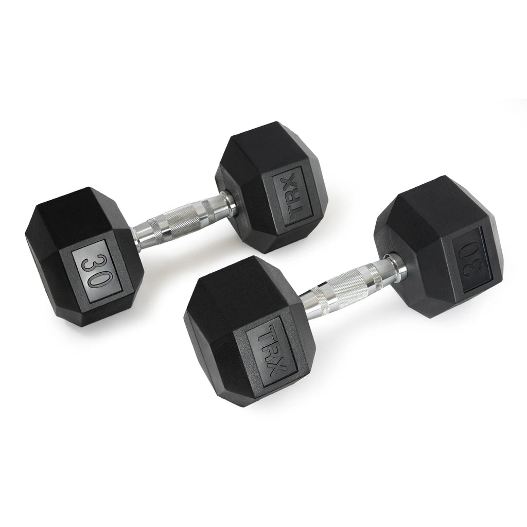 30lb Hex Rubber Dumbbell 1 Pair N791