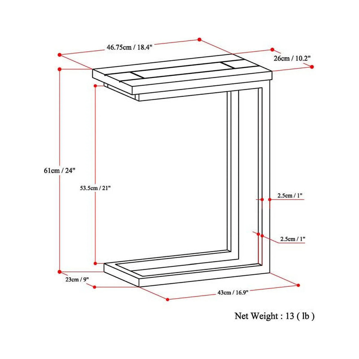 C-Shaped End Table Set D696055