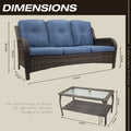 Wicker Outdoor Lounge Sofa Couch with Cushions and Table Z897272