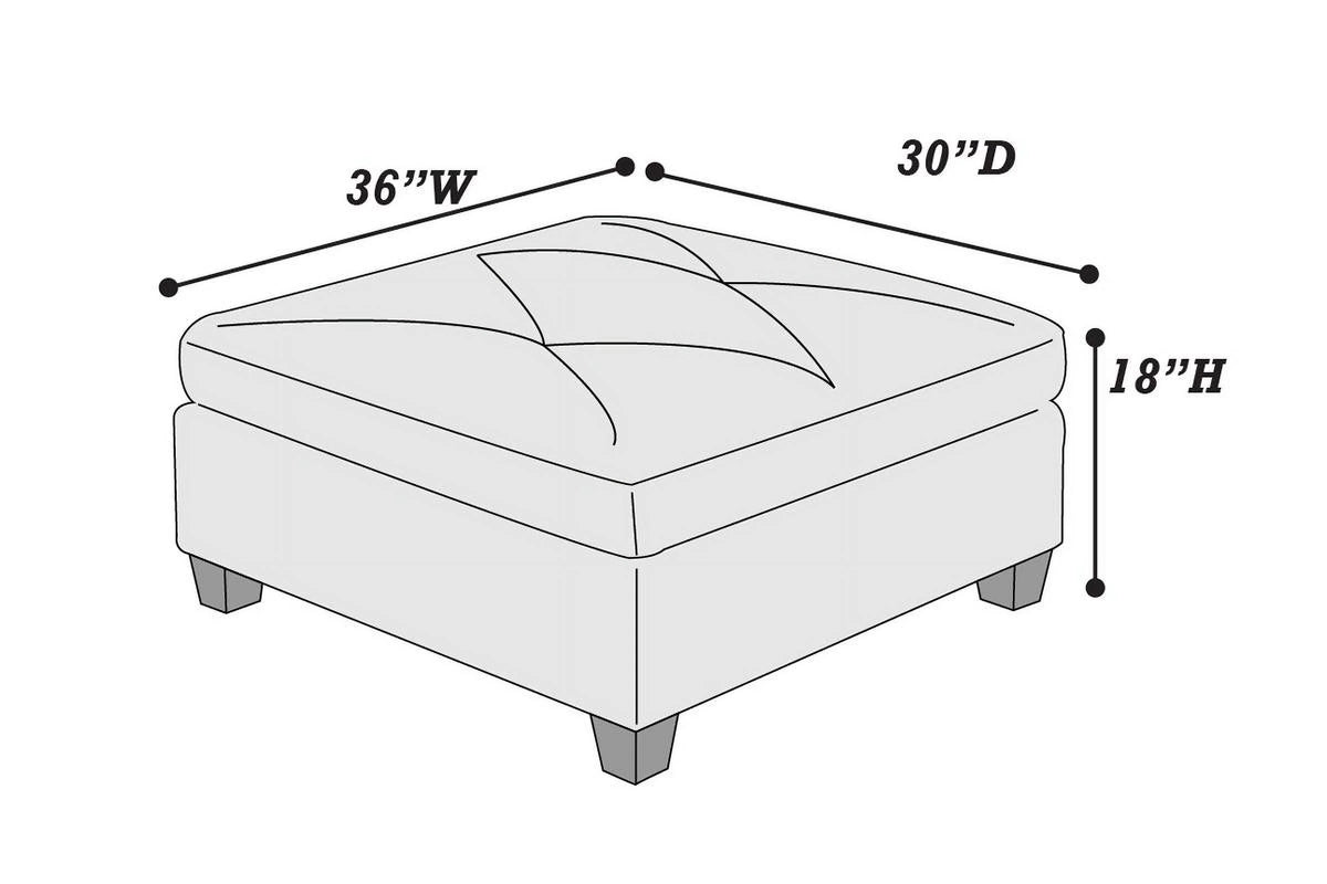 Genuine Leather Tufted Ottoman M32050