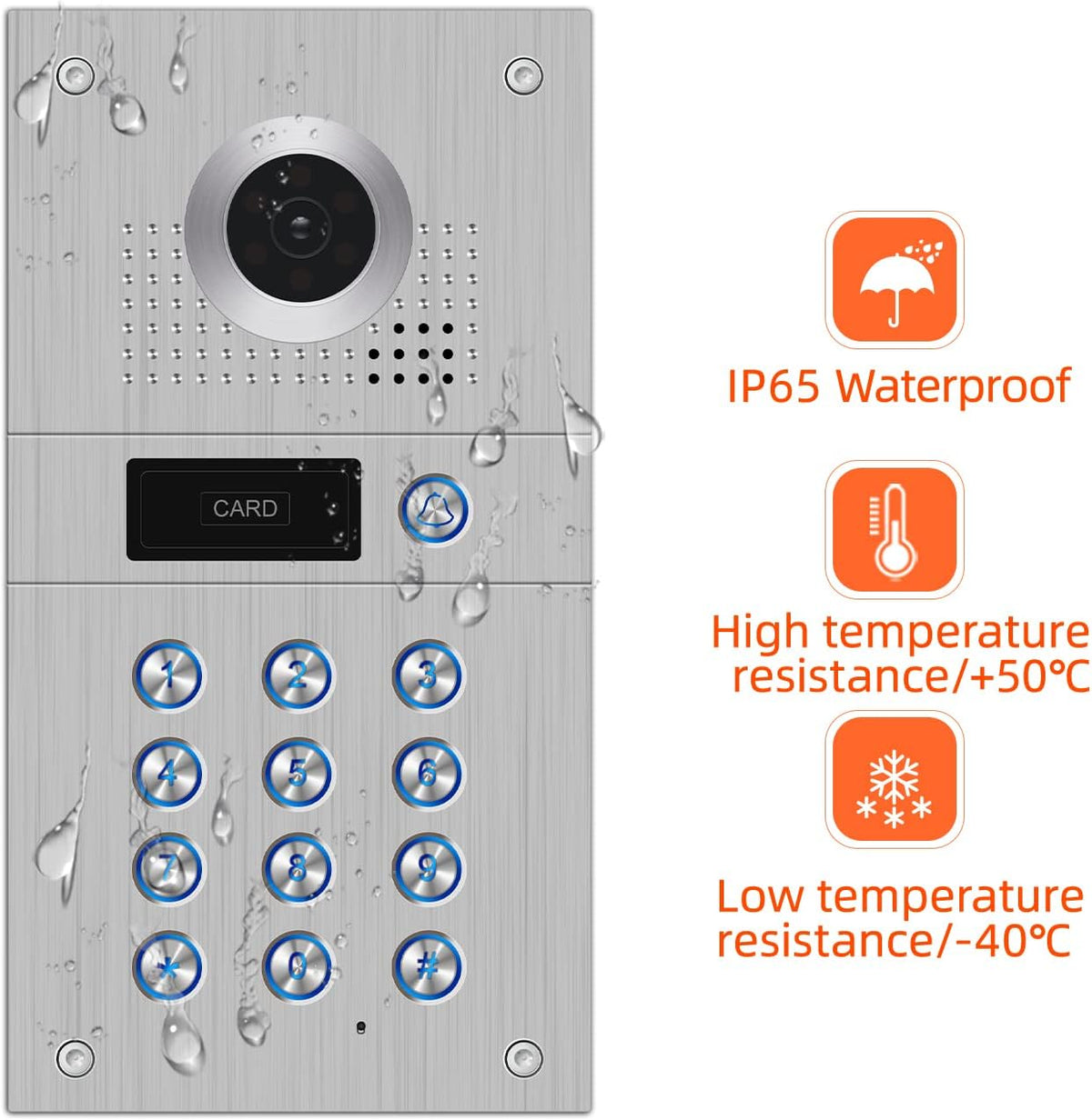 7 Inch Wired Video Doorbell 960P Camera IP65 Waterproof P23620