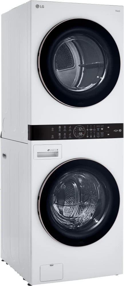 White Front Load Washer & Dryer Stacked Unit N63032