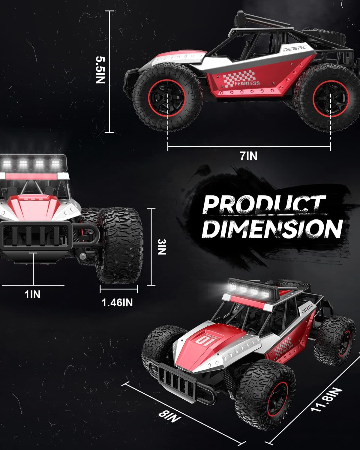 1:14 Scale 2WD Remote Control Off Road RC Car with Two Rechargeable Batteries H886