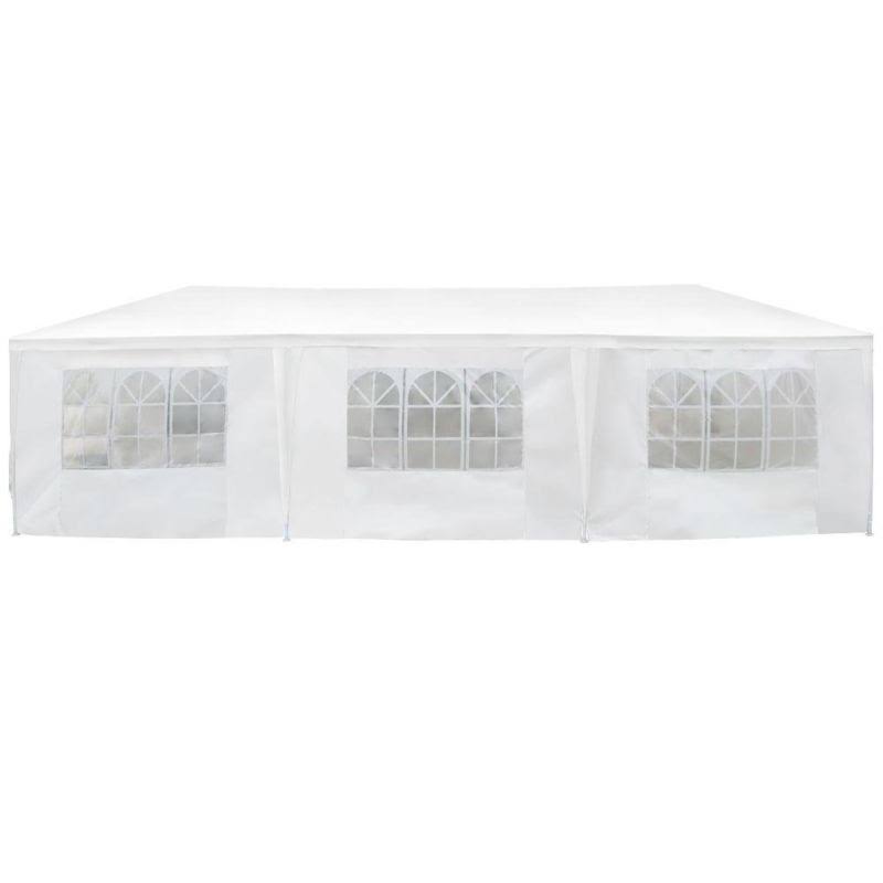 White Outdoor Gazebo Canopy Tent with Removable Walls S55412