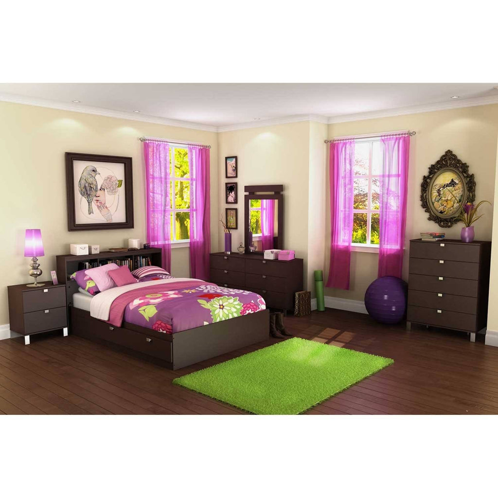White Full Bookcase Headboard U89815