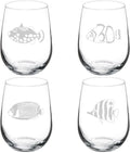 Set of 4 Stemless Wine Glass 17 oz L573