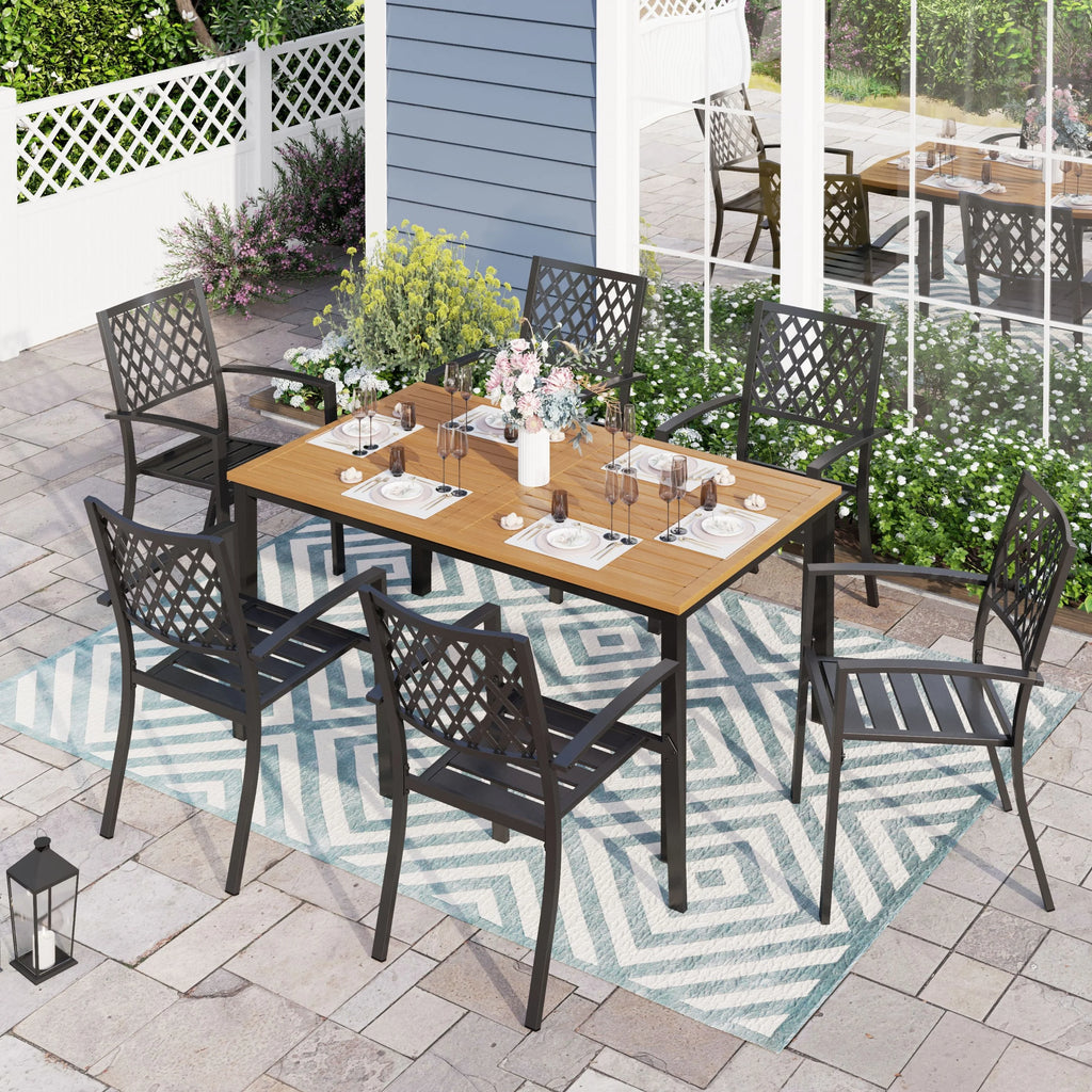 7-Piece Outdoor Patio Dining Set Metal Chairs and Table Set S929291