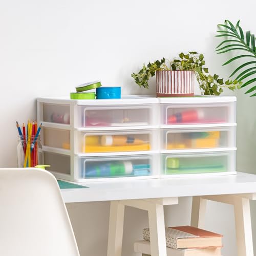 White 3-Drawer Plastic Desktop Organizer, 2 Pack V702274